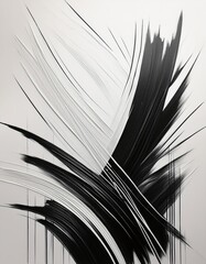 Sticker - Abstract black and white painting