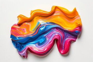 Wall Mural - vibrant mix of colorful paints is swirling together, creating a mesmerizing abstract art piece