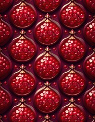 Canvas Print - Red pomegranates pattern