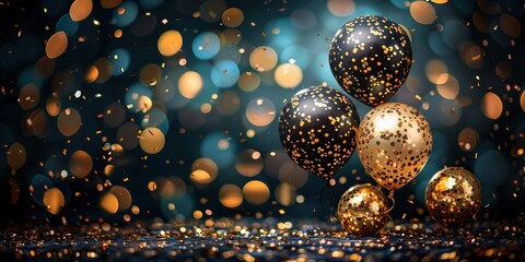 Wall Mural - golden christmas balls