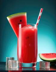 Wall Mural - Watermelon juice with ice