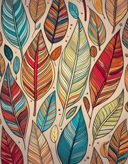 Sticker - Colorful feather pattern