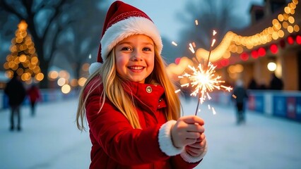 Wall Mural - woman in santa claus hat