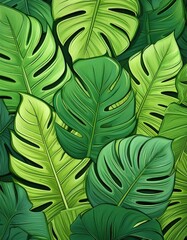 Wall Mural - Tropical leaves pattern