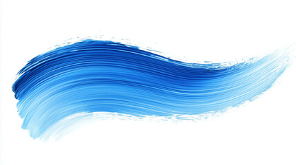 Wall Mural - Deep Blue Swirling Brushstroke Art Dynamic Paint Stroke Creating Fluid Motion On White Canvas