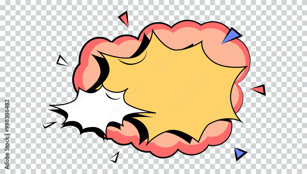 Blank speech cloud bubble comic concept. Pop art design. Explosion ...