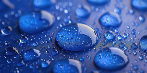 Canvas Print - water drops on blue background