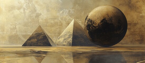 Spheres within pyramids Digital artwork