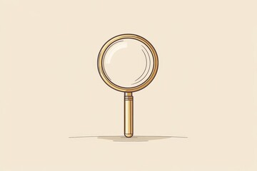 Wall Mural - Minimalist illustration of a magnifying glass, emphasizing simplicity and clarity, perfect for educational or analytical themes.