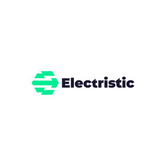 Sticker - letter E electric logo design idea, initial E idea vector logo design