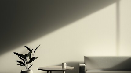 Wall Mural - A Modern Minimalist Living Room With Attractive Furnishing.
