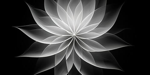 Wall Mural - black and white flower