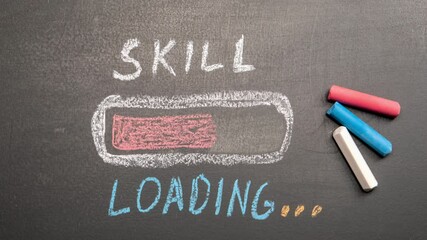 Wall Mural - skill loading. business concept. drawn with chalk