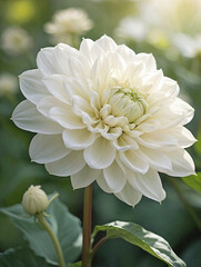 White Dahlia in Soft Sunlight