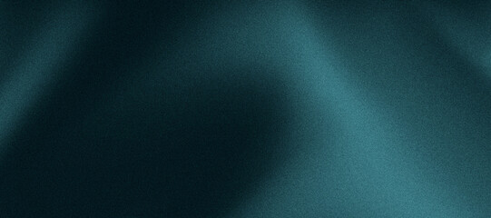 Wall Mural - teal dark green gradient background horizontal 4k grain noise texture blur