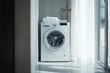 © Matcha_09 - Modern washing machine in a sleek laundry room, clean and minimal design