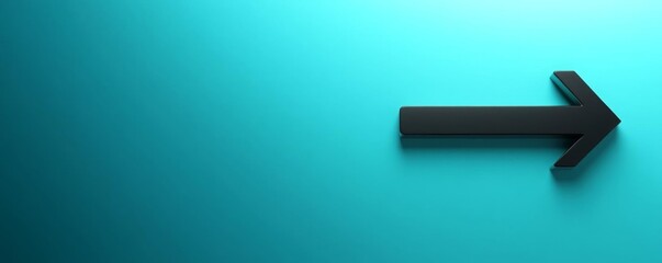 Wall Mural - Simple black arrow pointing right flat design top view interface element theme 3D render Complementary Color Scheme