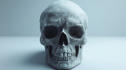 Poster - A skull is shown in a white background