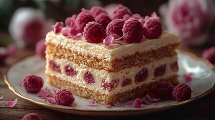 Wall Mural - Raspberry Cake: A Delectable Treat for the Sweet Tooth