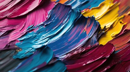 Wall Mural - series of colorful paint strokes layered on a canvas.