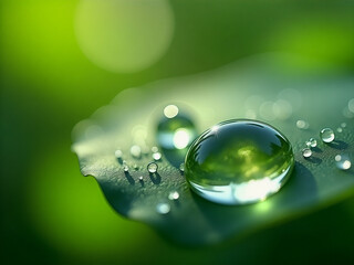 Leaf with a drop of water on it