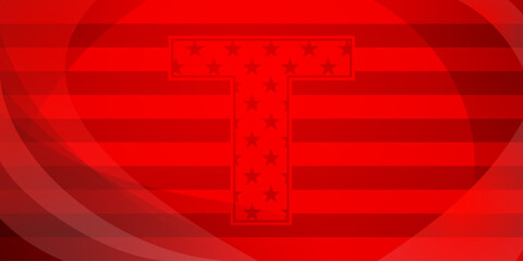 US presidential elections abstract background with elements of the american flag and large letter T in red colors