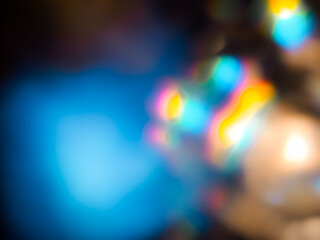 Blurry blue lights at night for party, celebration or any year background.