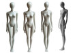 © FARMPICS - Mannequins in various poses on transparent background, showcasing different styles and designs. Ideal for fashion displays or artistic presentations