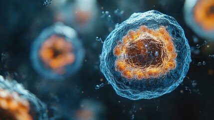 Wall Mural - microscopic cell structure: a close-up view of life