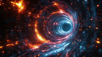 Wall Mural - a 3d futuristic scene with high-speed motion blur and light ray acceleration portrays a science fict