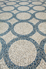 paving stones in form of circles on a sunny day