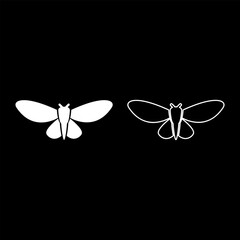 Wall Mural - Moth butterfly clothing set icon white color vector illustration image solid fill outline contour line thin flat style