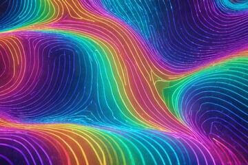 Wall Mural - A colorful, rainbow-colored wave pattern with a bright, vibrant hue