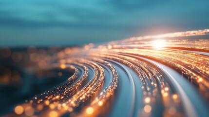 Wall Mural - Dynamic Light Trails Creating a Magical Atmosphere of Motion and Energy in a Vibrant Scene