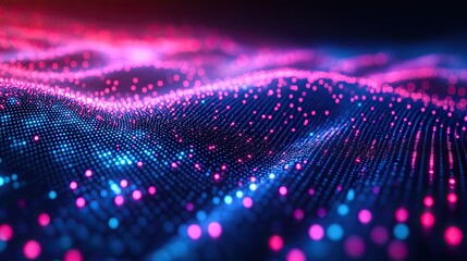 Wall Mural - an abstract background of blue and purple dot gradients, illustrating technological themes.