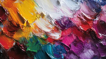 Wall Mural - visualize an palette with paint mixing on the surface.