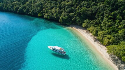 Wall Mural - Visualize the joy of discovering hidden coves and secluded beaches accessible only by boat.