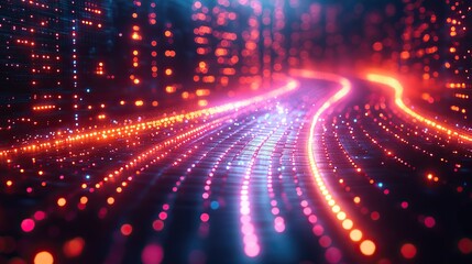 Wall Mural - an abstract background with glowing lights represents advanced technological visuals.