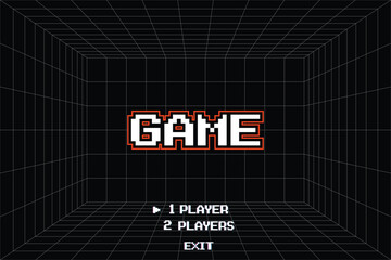Wall Mural - pixel 3d retro video computer game design 8 bit letters vector alphabet