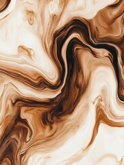 Canvas Print - Coffee and cream blend seamlessly, forming a captivating marbled pattern that evokes a sense of warmth and rich texture in each swirl. Generative AI