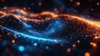 © Ta - An abstract dark and blue digital background highlighting futuristic information technology concepts.