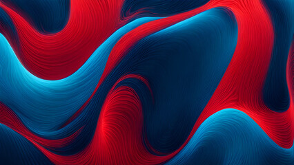 The abstract background composed of blue and red liquid wave shapes is full of artistic sense