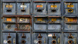 © Oleksiy - Metal mailboxes with keyholes, numbers and correspondence in post office