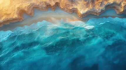 An abstract technology background featuring an aerial view of the Dead Sea beach at Ein Bokek, Israel.