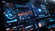 © William - A futuristic financial dashboard showcasing real-time changes in stock indices across global markets, integrating advanced technology for seamless data visualization.