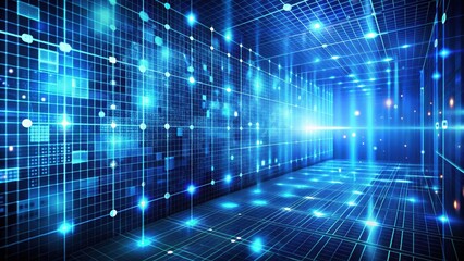 High-tech futuristic background with digital numbers and grids, digital, technology, futuristic, background, grid