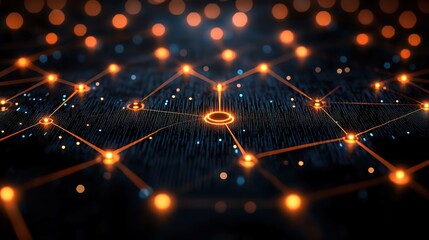 Wall Mural - the abstract futuristic network illustrated on the background highlights complex digital connections