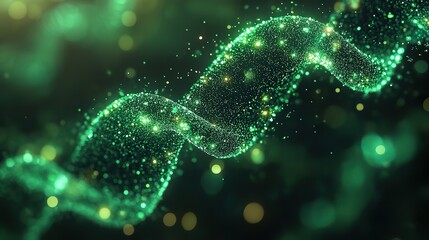Wall Mural - the abstract green medical technology background features health science and research themes with a 