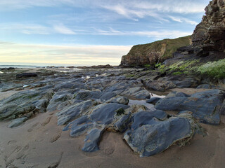 Cliffs and rocks in Ireland, vivid Irish landscape background