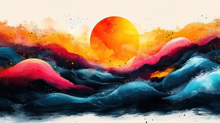 Wall Mural - the abstract illustration provides a visually compelling design, enhancing creative and digital them